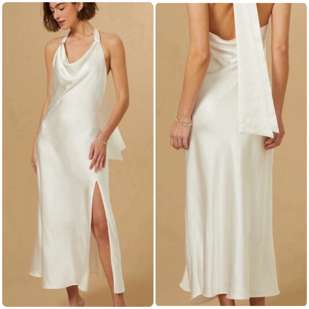 Altar’d State Daphne Satin Midi Dress Sz M